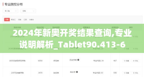 2024年新奥开奖结果查询,专业说明解析_Tablet90.413-6