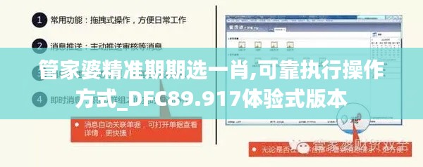 管家婆精准期期选一肖,可靠执行操作方式_DFC89.917体验式版本