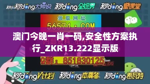 澳门今晚一肖一码,安全性方案执行_ZKR13.222显示版