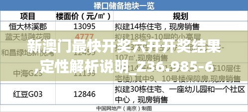 新澳门最快开奖六开开奖结果,定性解析说明_Z36.985-6