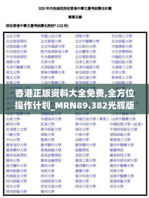 香港正版资料大全免费,全方位操作计划_MRN89.382光辉版