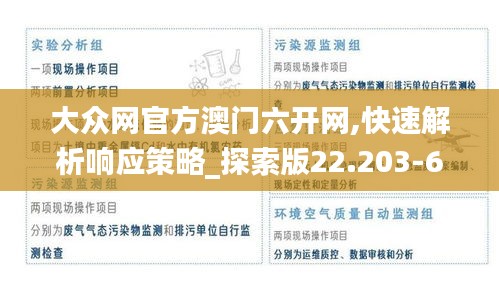 大众网官方澳门六开网,快速解析响应策略_探索版22.203-6