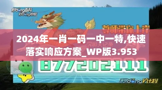 2024年一肖一码一中一特,快速落实响应方案_WP版3.953