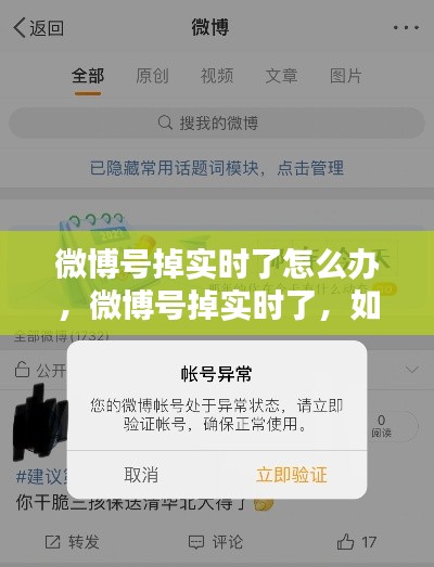 微博号掉实时应对指南，解决策略与快速恢复方法