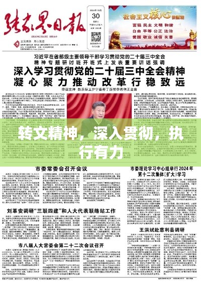 转文精神，深入贯彻，执行有力