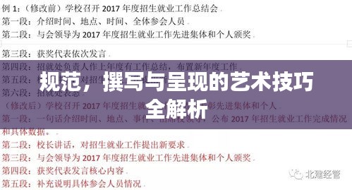 规范，撰写与呈现的艺术技巧全解析