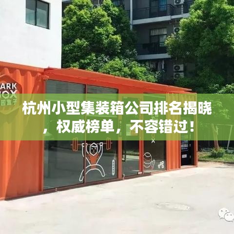 杭州小型集装箱公司排名揭晓，权威榜单，不容错过！