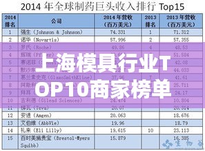 上海模具行业TOP10商家榜单揭晓，行业巨头齐聚一堂！