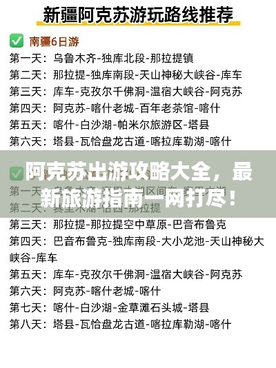 阿克苏出游攻略大全，最新旅游指南一网打尽！