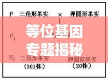 等位基因专题揭秘，遗传奥秘的关键探索之路