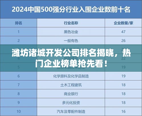 潍坊诸城开发公司排名揭晓，热门企业榜单抢先看！