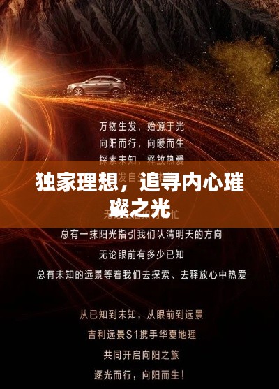 独家理想，追寻内心璀璨之光