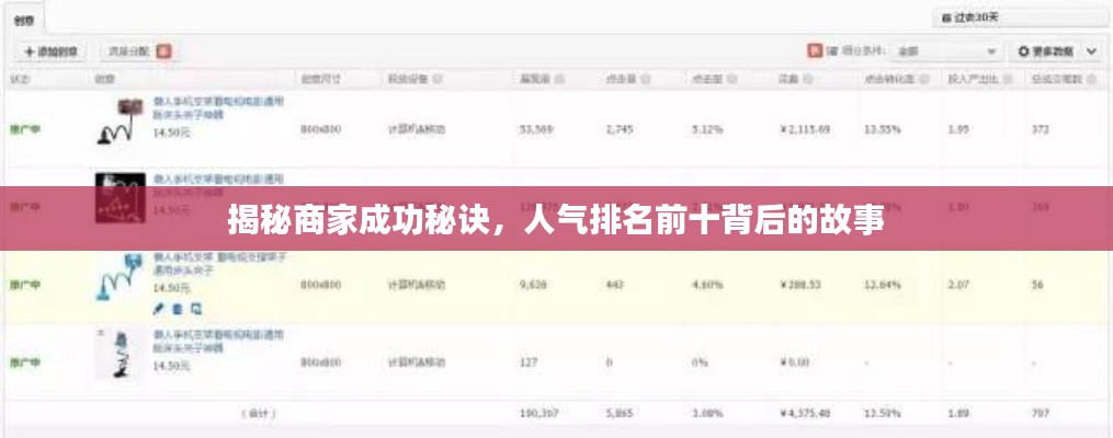揭秘商家成功秘诀，人气排名前十背后的故事