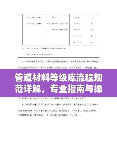管道材料等级库流程规范详解，专业指南与操作手册