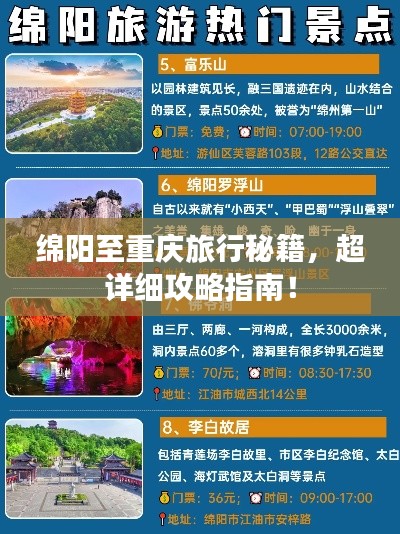 绵阳至重庆旅行秘籍，超详细攻略指南！