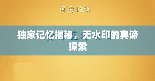独家记忆揭秘，无水印的真谛探索