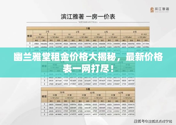 幽兰雅堂租金价格大揭秘，最新价格表一网打尽！
