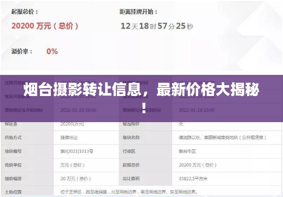烟台摄影转让信息，最新价格大揭秘！