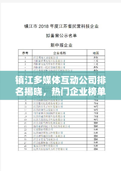 镇江多媒体互动公司排名揭晓，热门企业榜单不容错过！