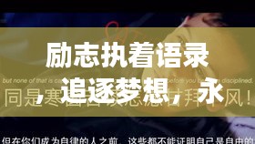 励志执着语录，追逐梦想，永不言弃！