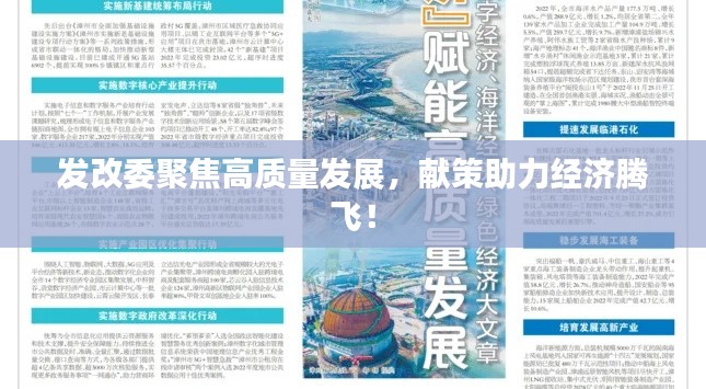 发改委聚焦高质量发展，献策助力经济腾飞！