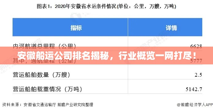 安徽船运公司排名揭秘，行业概览一网打尽！